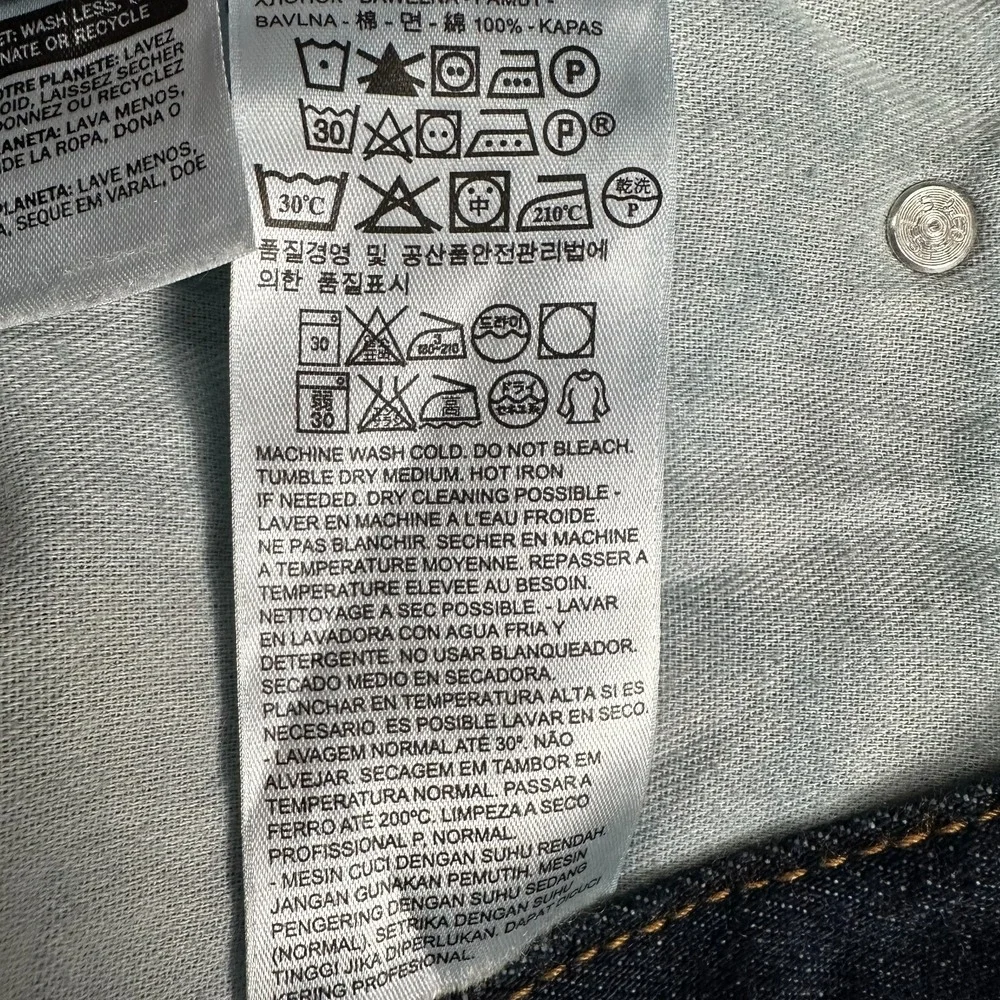 Levis 505 Jeans Mens 38x34 Blue Regular Straight Mid Rise Dark Wash